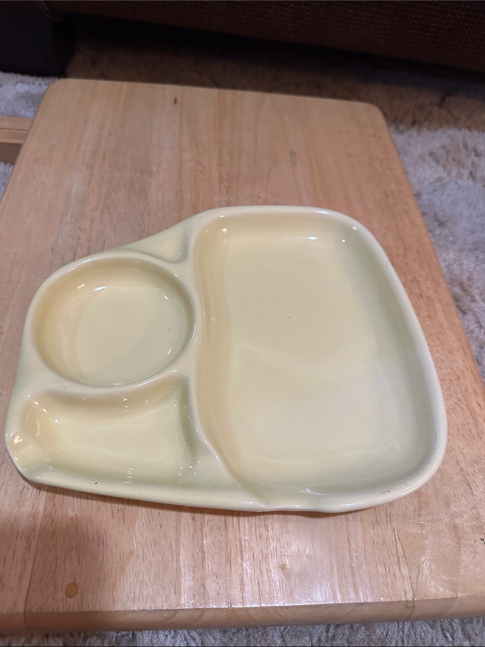Yellow Ceramic Divided Dinner Plate - Home Dining